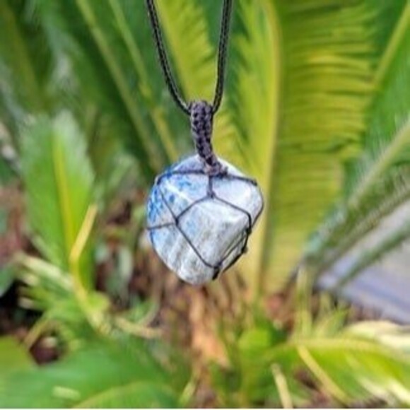 Lapis Lazuli Tumbled Gemstone Corded Pendant - Picture 6 of 7